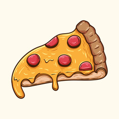 pizza fast food vector illustration