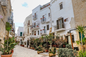 Streets of the old town of Polignano a Mare, Puglia, Italy