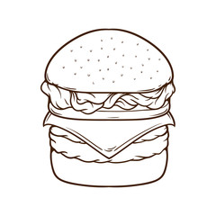 burger fast food vector illustration