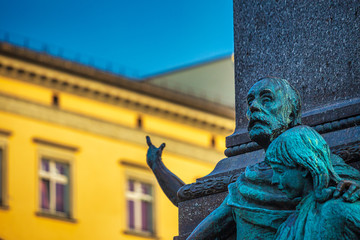 Fototapeta premium Detail of a statue in the historic center of Krakow town, Poland, Europe.