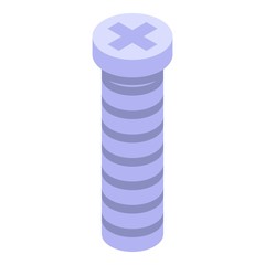Screw icon. Isometric of screw vector icon for web design isolated on white background