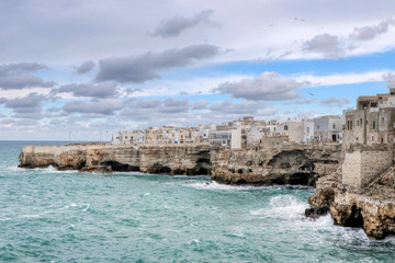 Obraz premium Overview of the coast of Polignano a Mare, Puglia, Italy
