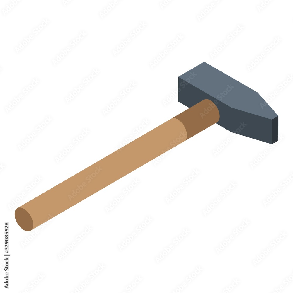 Poster hand hammer icon. isometric of hand hammer vector icon for web design isolated on white background
