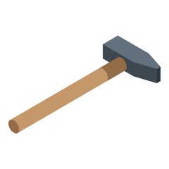 Hand hammer icon. Isometric of hand hammer vector icon for web design isolated on white background