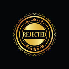 Rejected grunge retro gold isolated stamp