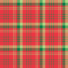 Seamless pattern in awesome creative red and green colors for plaid, fabric, textile, clothes, tablecloth and other things. Vector image.
