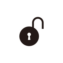 Simple unlock flat icon design vector