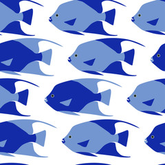 Pattern of marine blue and blue fish