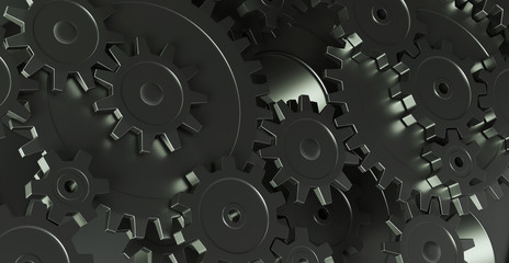 Abstract gears technology background 3d rendering