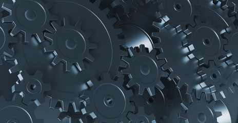 Abstract gears technology background 3d rendering