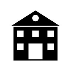 House icon in solid line style. Mansion, residential property symbol. Real estate concept.