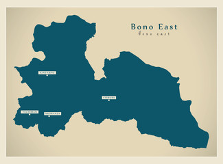 Modern Map - Bono East region map of Ghana GH