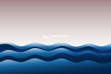 Abstract dark blue wavy sea pattern artwork background. illustration vector eps10
