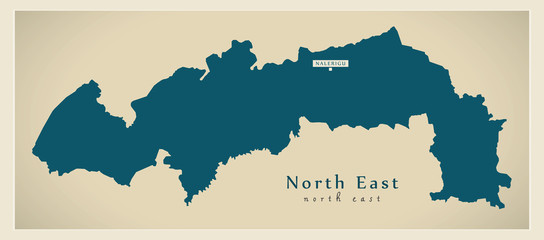 Modern Map - North East region map of Ghana GH