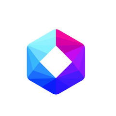 abstract hexagon averlap logo