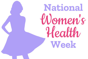 National Women's Health Week. May. Holiday concept. Template for background, banner, card, poster with text inscription. Vector EPS10 illustration.