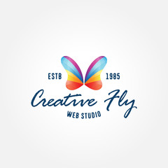 Colorful butterfly creative symbol, logo template