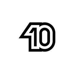 Number 10 vector icon design