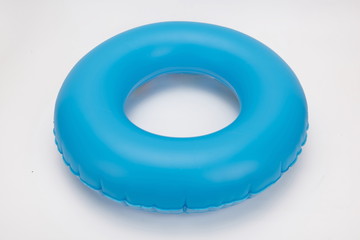 The inflatable swimming circle is on a white background,