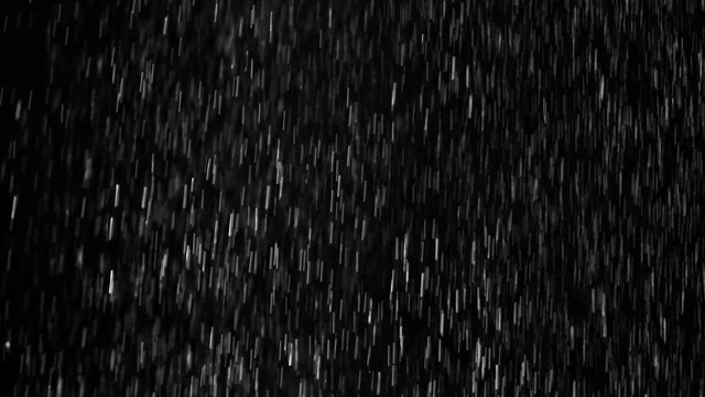 Heavy droplets of rain falling on an isolated background 