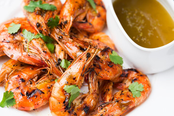 grilled seafood shrimps