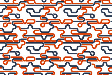 Seamless pattern with twisted lines, vector linear tiling background, stripy weaving, optical maze, twisted stripes.