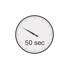 Simple 50 seconds or 50 minutes timer. Stock Vector illustration isolated on white background.