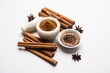 Cinnamon Honey Ayurvedic Face mask made using daalacheenee or Dalchini powder mixed with Shahad, selective focus