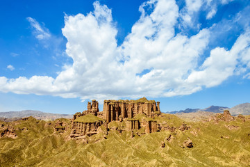 Landscape of typical landform at Binggou Danxia, Zhangye, China