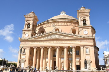 Fototapeta na wymiar Mosta, Malta. Church of the Assumption of Our Lady known as Rotunda of Mosta the third largest church in Europe