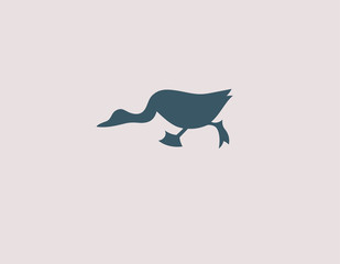 Abstract minimalistic duck bird logo silhouette of your company