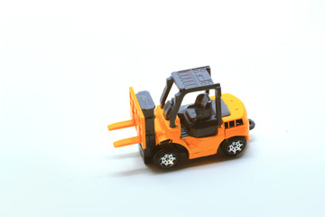 forklift toy isolated on white background