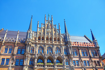 Fototapeta na wymiar New Town Hall in Munich made in Gothic style 