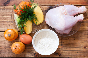 Step-by-step preparation of chicken soup with homemade noodles, step 1 - preparation of the...