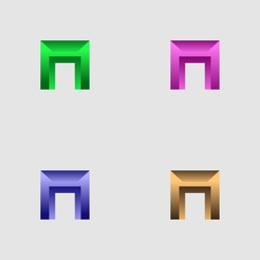 Rectangular Logo with Gradations of Color