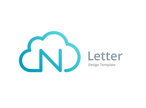 Letter N cloud logo icon design template elements