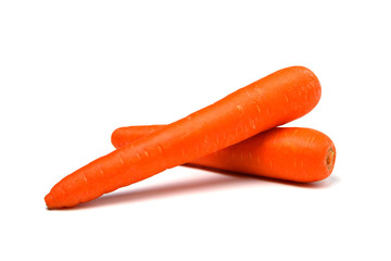 Carrot on white background for food or healthy concept.
