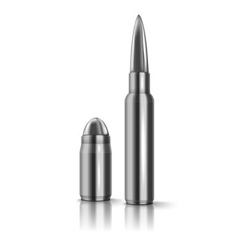 Rifle Bullet Isolated On White