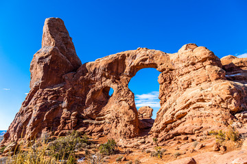 Picture of Turret Arch in the Arches National Park in Utah in winter © Aquarius