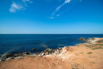 Beautiful composition of the wild coastal strip