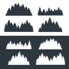 Forest silhouette for emblem and logo nature theme