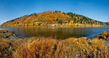 Russia. South Of Western Siberia, Kuznetsk Alatau. The upper reaches of the Tom river near the city of Mezhdurechensk.