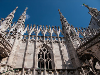 roof of the Cathedral of the Nativity of the Virgin Mary, Duomo di Milano, Milan, Lombardy, Italy