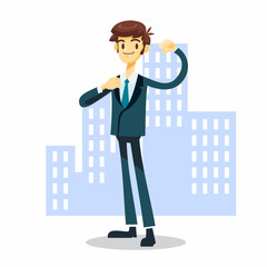 businessman cartoon character with proud pose