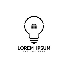 light bulb line logo design energy, concept idea of ​​electric power