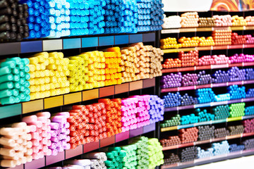 Markers and pencils in store