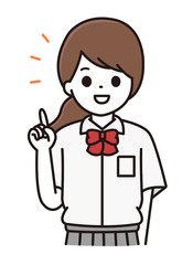 学生 女の子 ポイント イラスト