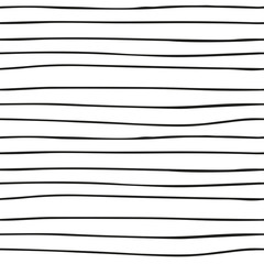 black thin horizontal lines on white background seamless pattern, abstract texture background, editable vector illustration for decoration, fabric, textile, paper