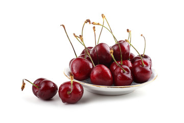 Cherries on plate