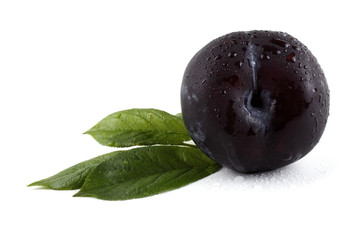 Black plum and leaves